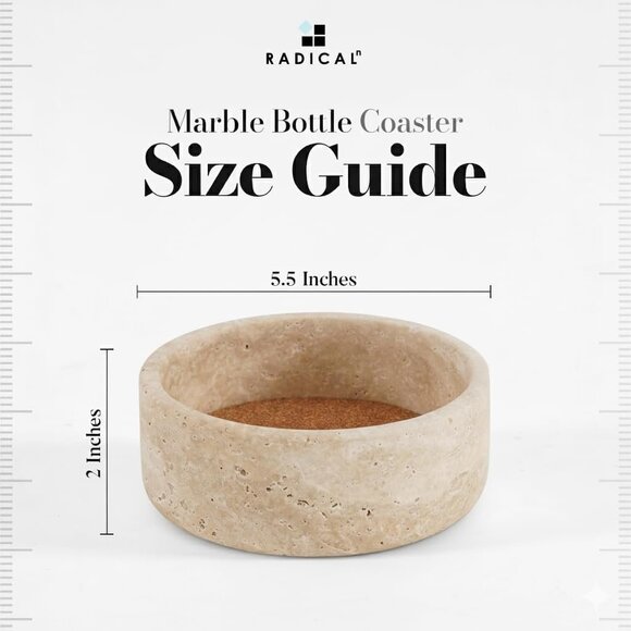 Marble Wine Bottle Coaster 5.5" Inches - Color: Travertine New in Box - Picture 1 of 4